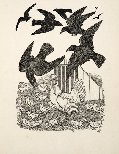 Eine rechnende Krähe, aus Hundert Anekdoten über Tiere, veröffentlicht 1924 von Percy J. Billingshurst