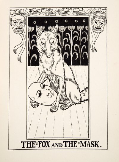 Der Fuchs und die Maske, aus Hundert Fabeln von Äsop, veröffentlicht 1903 von Percy J. Billingshurst