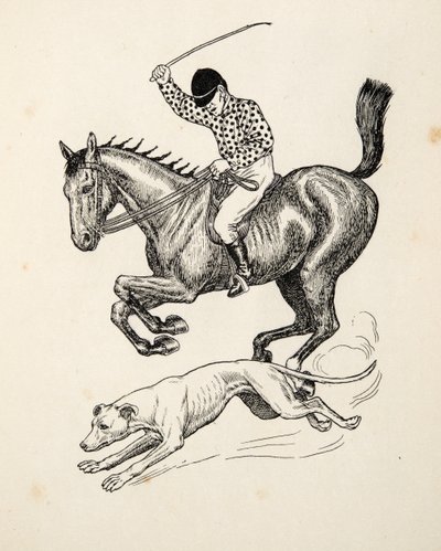 Das Pferd und der Windhund, aus Hundert Anekdoten über Tiere, veröffentlicht 1924 von Percy J. Billingshurst