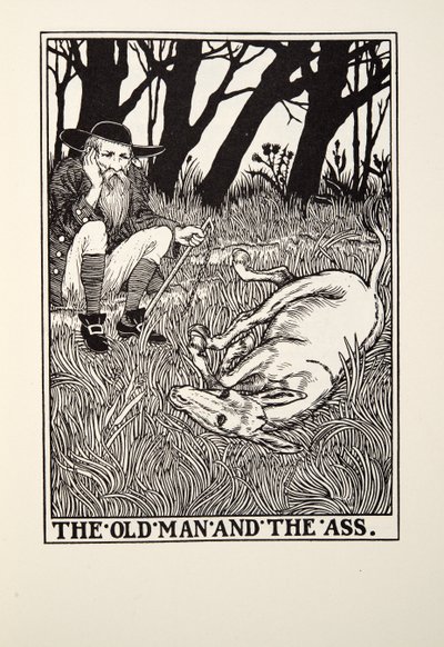 Der alte Mann und der Esel, aus Fontaine Fables, veröffentlicht 1905 von Percy J. Billingshurst