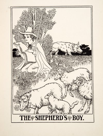 Der Hirtenjunge, aus Hundert Fabeln von Äsop, veröffentlicht 1903 von Percy J. Billingshurst