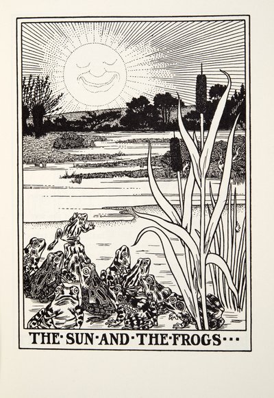 Die Sonne und die Frösche, aus Fontaine Fabeln, veröffentlicht 1905 von Percy J. Billingshurst