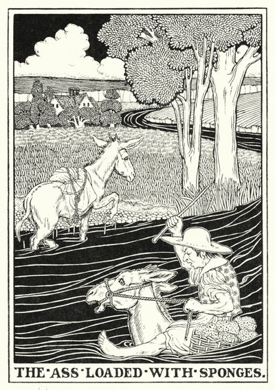 Fabeln von La Fontaine: Der Esel beladen mit Schwämmen von Percy James Billinghurst