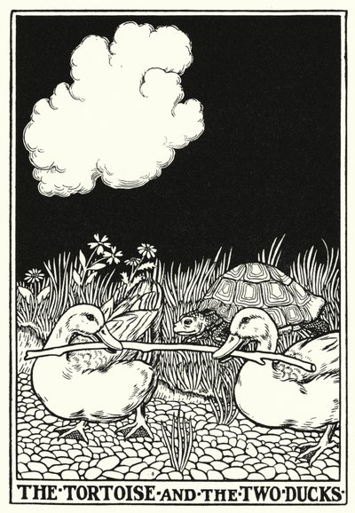 Fabeln von La Fontaine: Die Schildkröte und die zwei Enten von Percy James Billinghurst