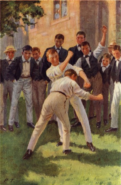 Tom geht hinein und landet zwei schwere Körpertreffer von Percy Tarrant