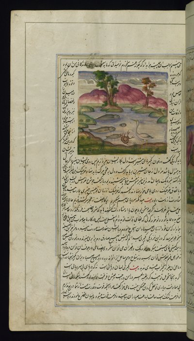 Ein Reiher, eine Krabbe und ein Fisch aus Lichter von Canopus von Persian School
