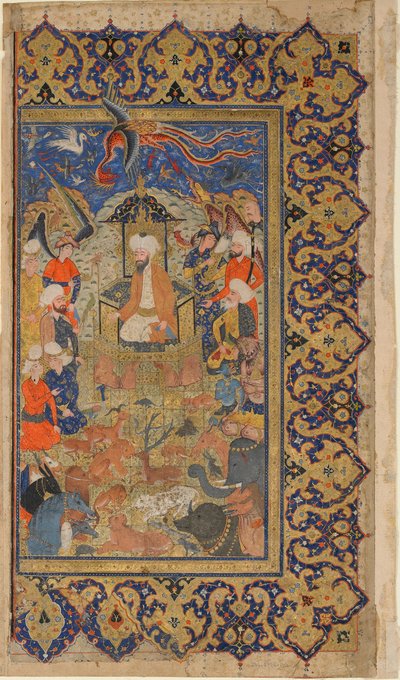 Sulayman auf dem Thron von Persian School