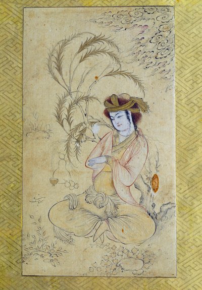 Persische Kunst: Junger Mann unter einer Weide von Persian School