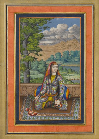 Porträt einer persischen Dame, Folio aus dem Davis-Album, ca. 1736-37 von Persian School
