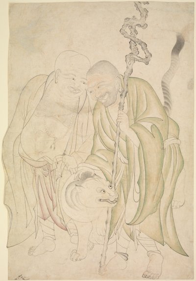 Zwei Lohans, um 1480 von Persian School