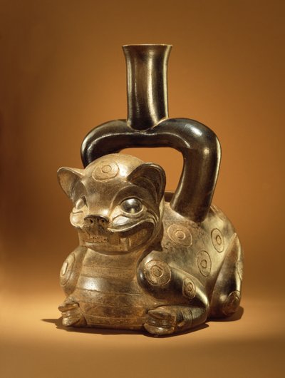 Gefäß mit Puma, Chavin-Kultur, ca. 90 v. Chr. von Peruvian School