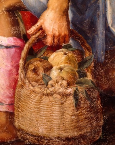 Obstkorb, Detail der Anbetung der Hirten von Peter (1548 1628) Candid