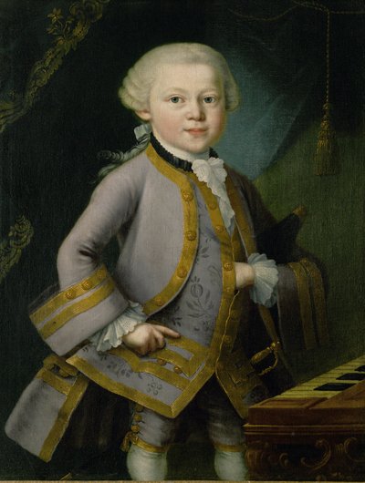 Junger Mozart im Hofkleid von Peter Anton Lorenzoni