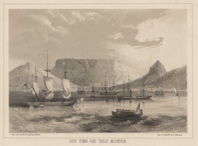 Kapstadt und Tafelberg, Lithographie von Sarony und Co. von Peter Bernhard Wilhelm Heine
