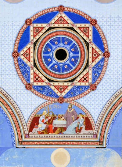 Ottawa Opernhaus, Ottawa, Illinois, Wandstencil-Design, ca. 1875 von Peter Bonnett Wight