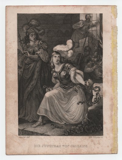 Die Jungfrau von Orleans, ca. 1840 (Gravur) von Peter Carl Geissler