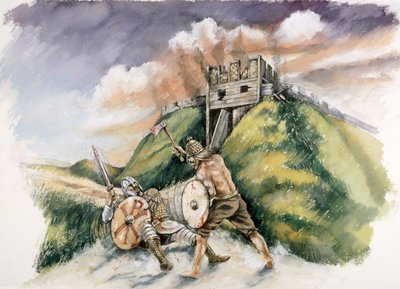 Cynric kämpft gegen die Briten in Old Sarum von Peter Dunn