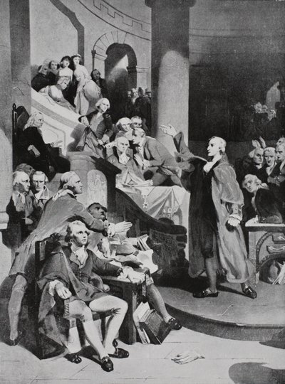 Patrick Henry hält seine berühmte Rede im House of Burgesses von Peter Frederick Rothermel