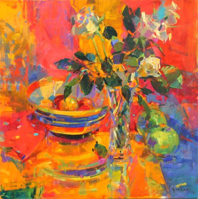 Stillleben mit Clarice Cliff Schale von Peter Graham (Contemporary)