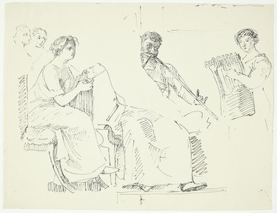 Kopie nach antiker Freske im Museum in Neapel. Musikszene von Peter Hansen