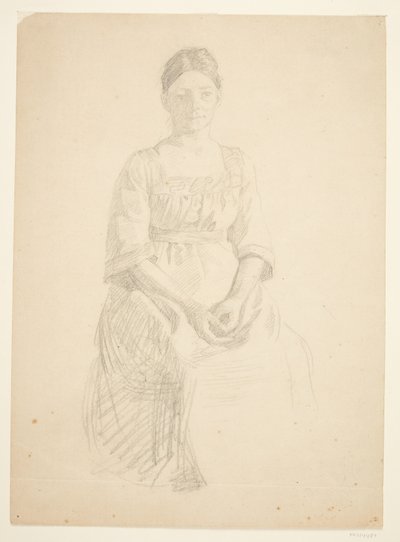 Die Frau des Künstlers sitzt Modell für das Porträt von Frau Thora Karl Madsen für das Gemälde: Einweihung des Faaborgmuseums (1910-11) von Peter Hansen