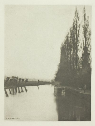 Pappeln und Kopfweiden an der Lea, nahe Broxbourne von Peter Henry Emerson