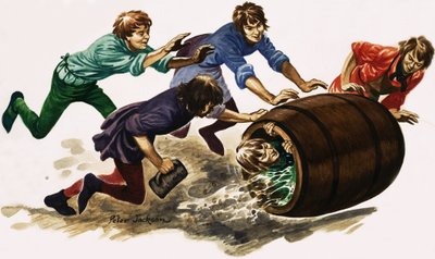 Ein frischgebackener Lehrling wird in Bier getaucht und in einem Fass gerollt von Peter Jackson