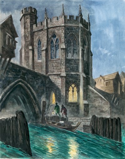 Imaginäre Rekonstruktion der Kapelle von St. Thomas auf der alten London Bridge von Peter Jackson