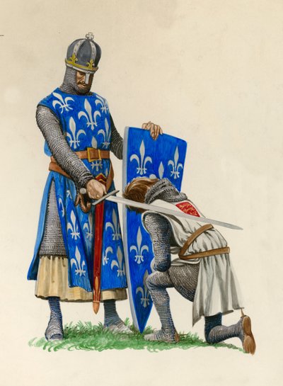 Prinz Richard, der zukünftige Richard Löwenherz, wird von König Ludwig von Frankreich zum Ritter geschlagen von Peter Jackson