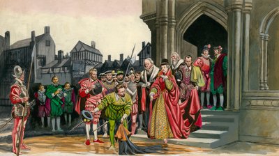 Sir Walter Raleigh legt seinen Mantel für Königin Elisabeth I. nieder von Peter Jackson
