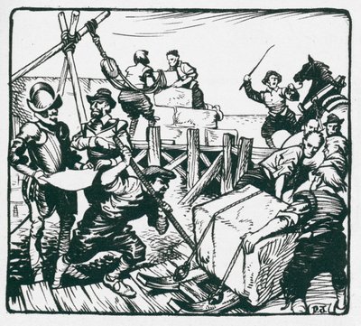 Verstärkung der Mauern des Hafens von Tenby gegen die drohende Invasion der spanischen Armada von Peter Jackson