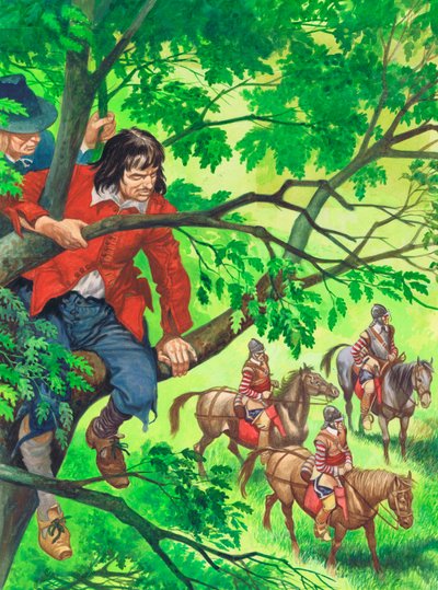 Der zukünftige König Karl II. versteckt sich in der Boscobel-Eiche von Peter Jackson