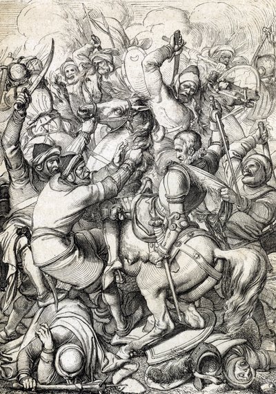 König Sebastian I. von Portugal (1554-1578) gefangen in der Schlacht von Alcácer-Quibir (Ksar el-Kebir oder Schlacht der drei Könige) am 4.08.1578 in Marokko von Peter Johann Nepomuck Geiger