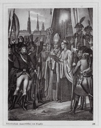 Österreichische Soldaten ziehen in den Kampf gegen die Franzosen, Wien von Peter Johann Nepomuk Geiger