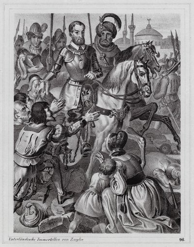 Karl V. befreit christliche Sklaven aus Tunis von Peter Johann Nepomuk Geiger
