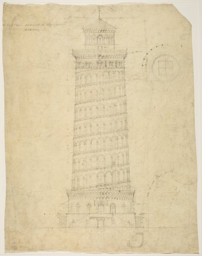 Erhöhte elektrische Eisenbahnturm der Weltausstellung, Chicago, Illinois, Aufriss von Peter Joseph Weber