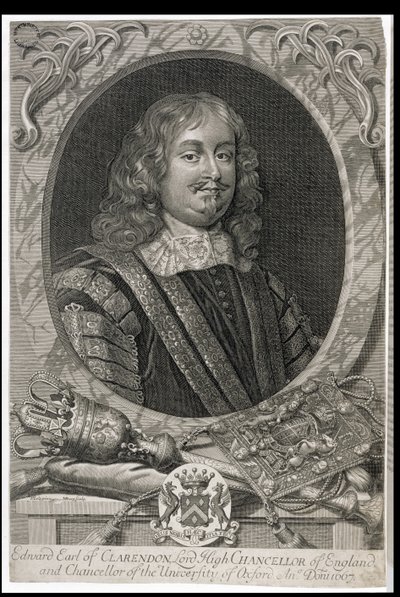 Edward Hyde, 1. Earl of Clarendon (1609-74), graviert von M. Burg von Peter Lely