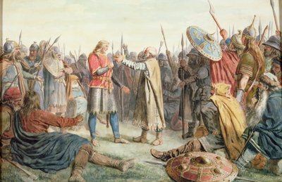 Olav Trygvasson wird zum König von Oreting gewählt von Peter Nicolai Arbo