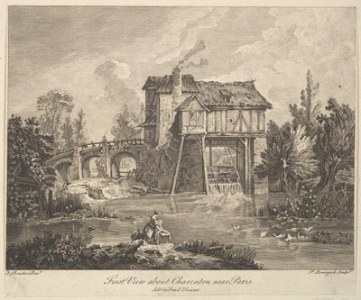 Erster Blick auf Clarenton bei Paris, Mitte bis Ende des 18. Jahrhunderts von Peter Paul Benazech