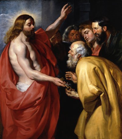 Christus übergibt dem heiligen Petrus die Himmelsschlüssel von Peter Paul Rubens