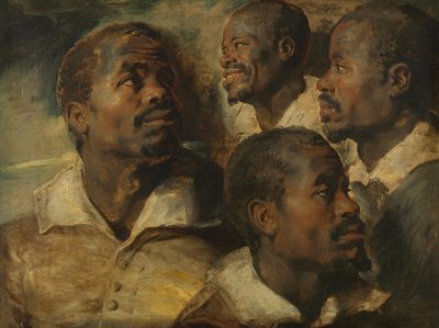 Vier Kopfstudien eines Mohren von Peter Paul Rubens
