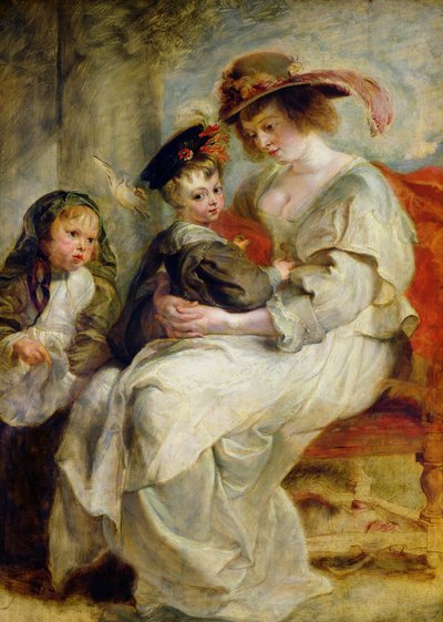 Helene Fourment (1614-73) mit zwei ihrer Kinder, Claire-Jeanne und Francois, ca. 1636-37 von Peter Paul Rubens