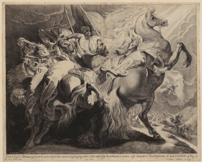 König des assyrischen Reiches, Sanherib, fällt vom Pferd von Peter Paul Rubens
