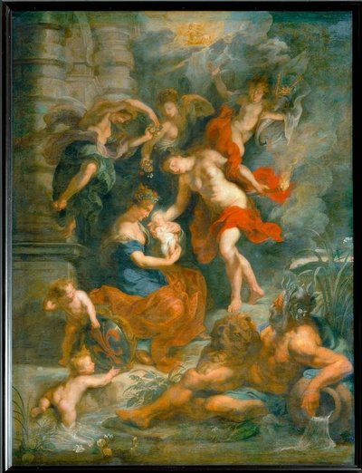 Die Geburt der Königin Marie de Médicis in Florenz am 26. April 1573 von Peter Paul Rubens