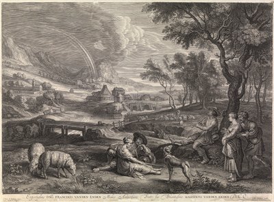 Landschaft mit Regenbogen und einem Hirten von Peter Paul Rubens