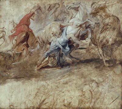 Löwenjagd (Rückseite: Vermählung in Procuratione) von Peter Paul Rubens