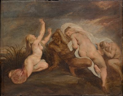 Nymphen und Flussgott (Fragment) von Peter Paul Rubens