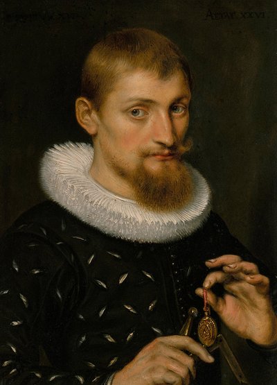 Porträt eines Mannes, möglicherweise ein Architekt oder Geograph, 1597 von Peter Paul Rubens