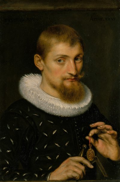 Porträt eines Mannes, möglicherweise ein Architekt oder Geograph, 1597 von Peter Paul Rubens