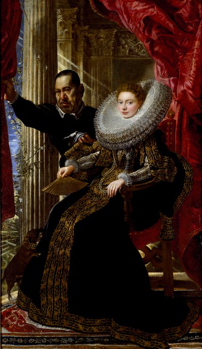 Porträt einer jungen Aristokratin mit einem Zwerg von Peter Paul Rubens